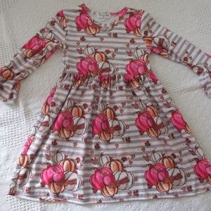 Peanut and Tot Pink and Orange Pumpkin Dress 4T